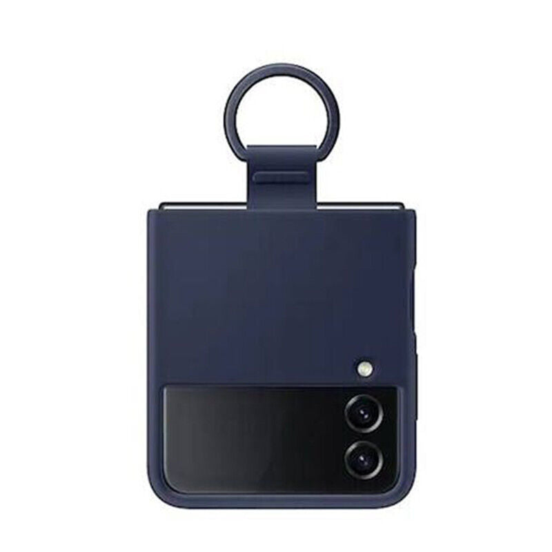 Samsung Galaxy Z Flip4 Silicone Cover with Ring - Navy