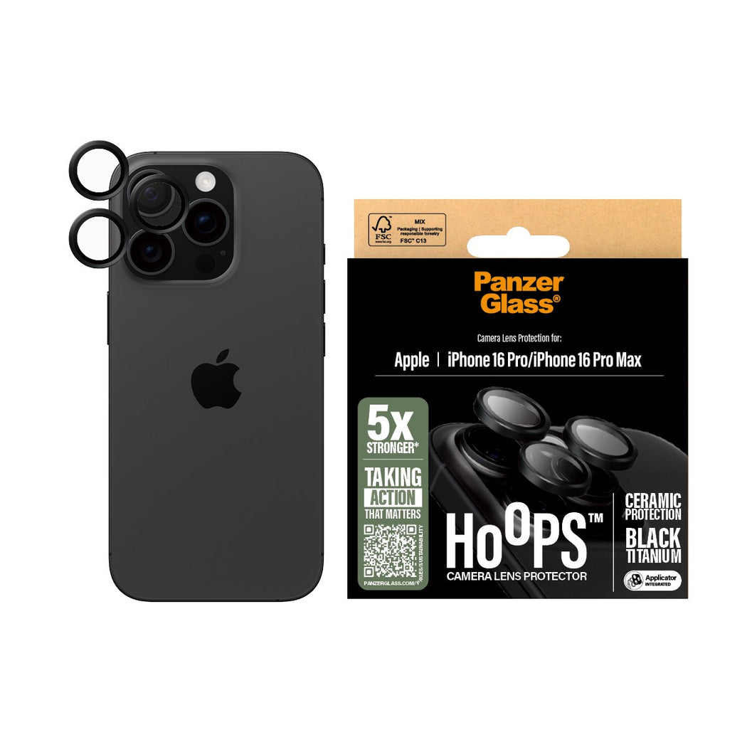 PanzerGlass® Hoops™ Ceramic Lens Protector For iPhone 16 Pro / 16 Pro Max - Clear