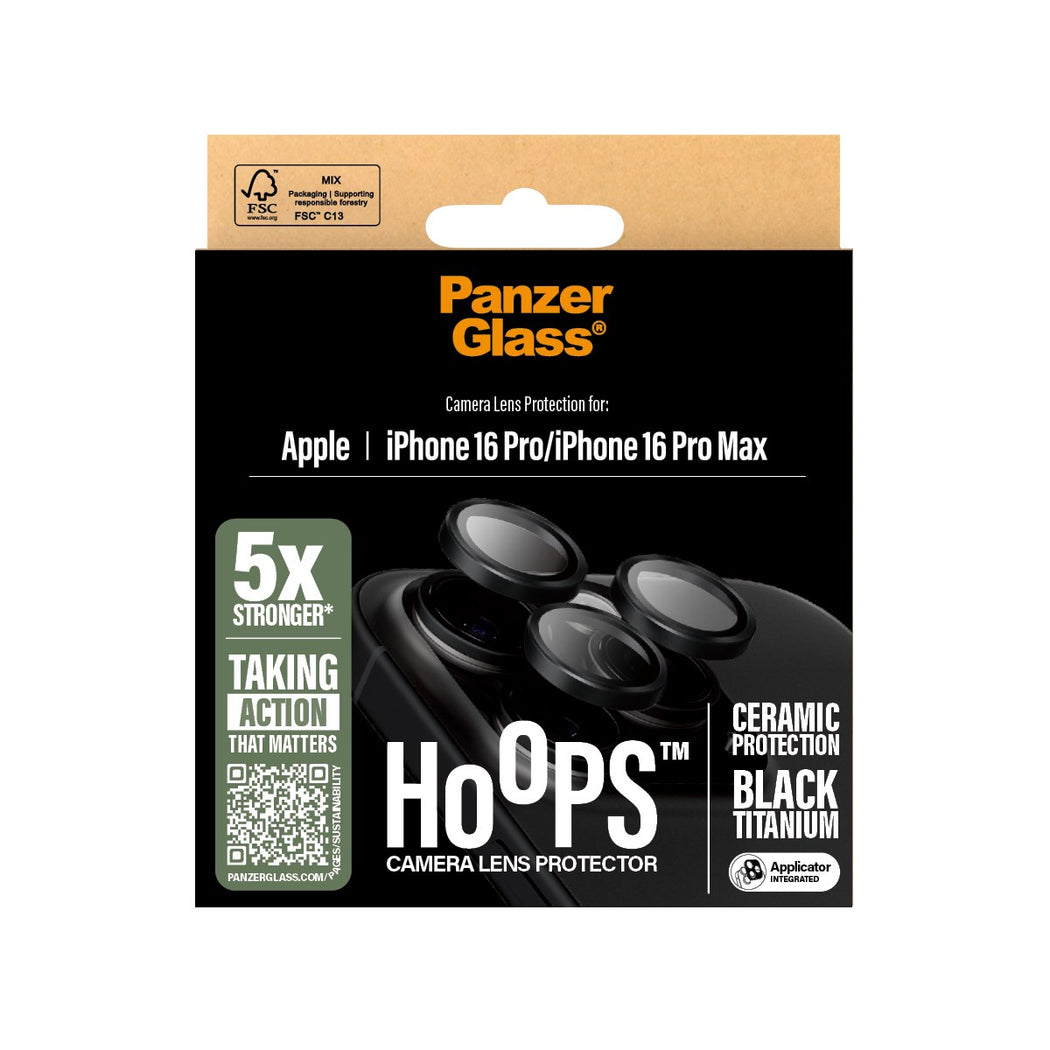 PanzerGlass® Hoops™ Ceramic Lens Protector For iPhone 16 Pro / 16 Pro Max - Clear