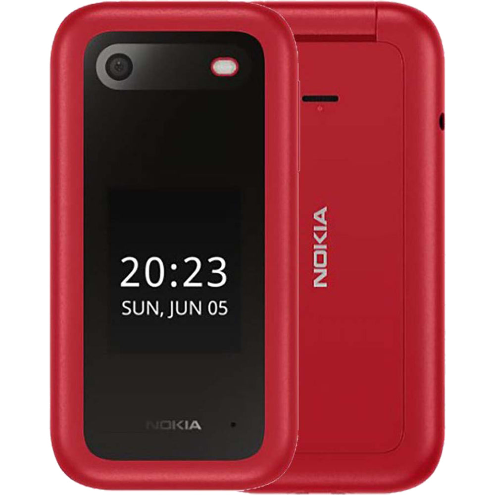 Nokia 2660 Flip (Dual Sim, 2.8", 32GB, 4G) Cradle Bundle - Red