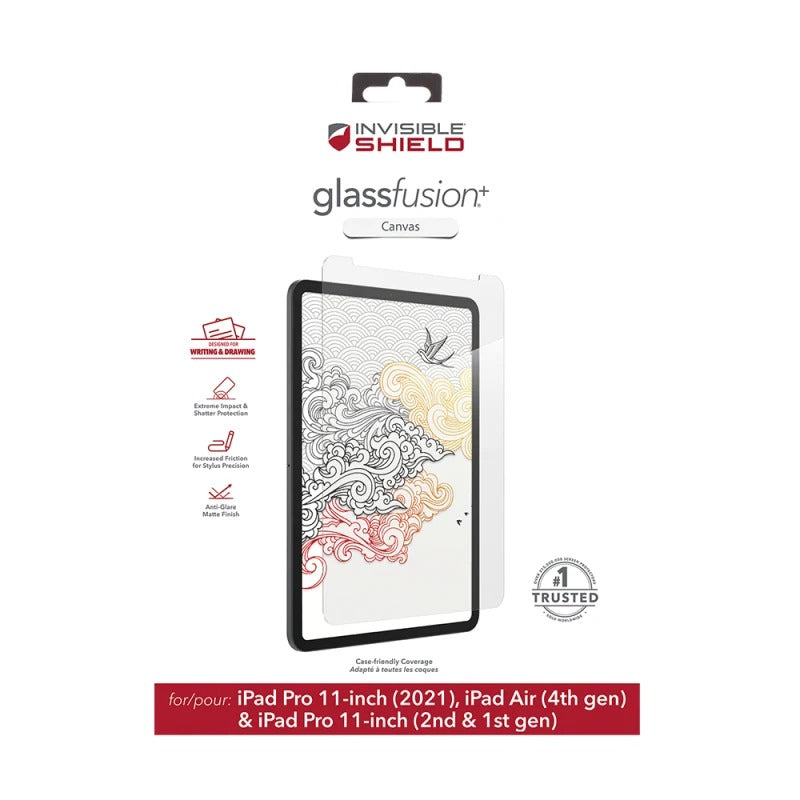 InvisibleShield Glass Fusion Plus Canvas for iPad Air 4th Gen/iPad 11 Pro - Clear