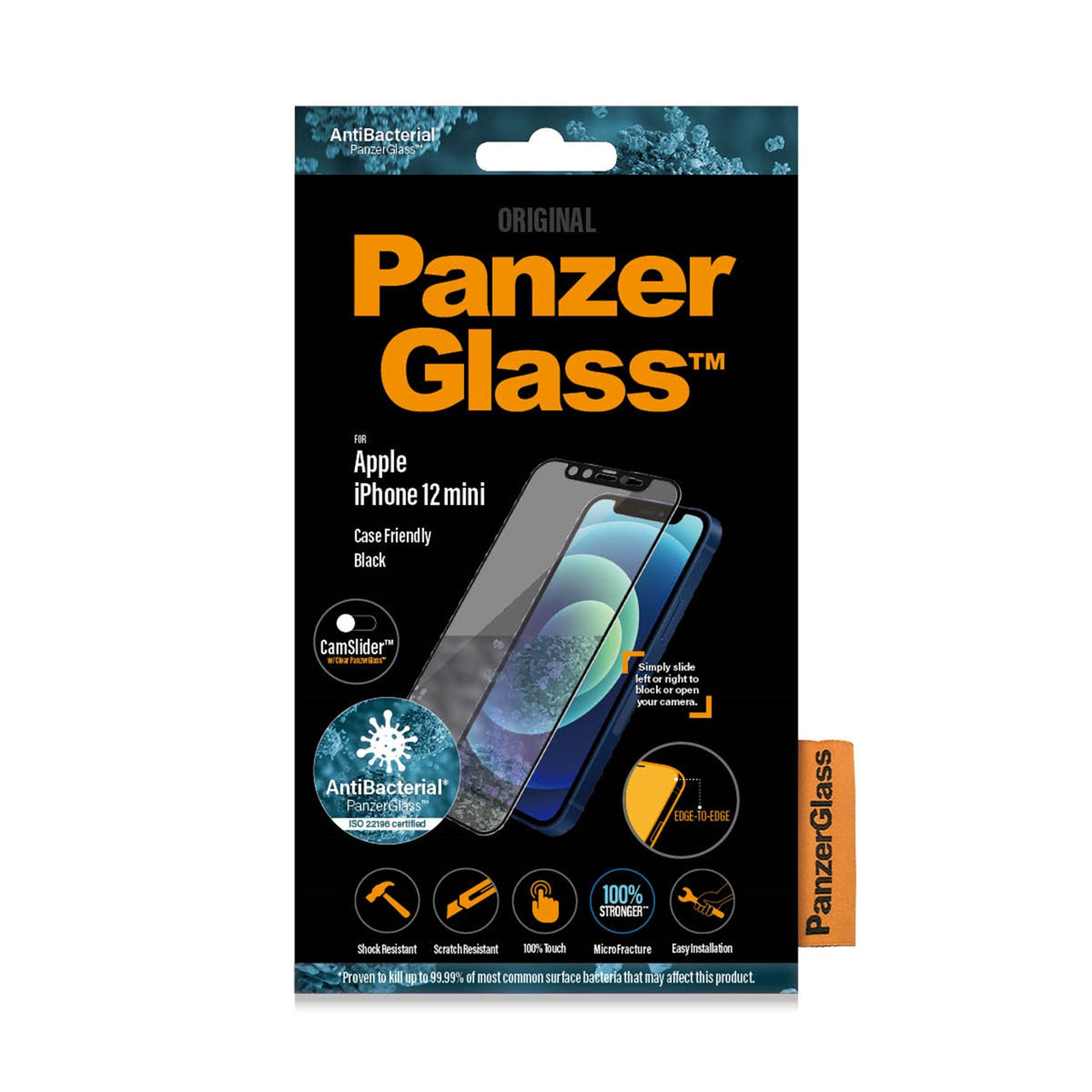 Panzer Glass CamSlider Screen Protector for iPhone 12 Mini - Black