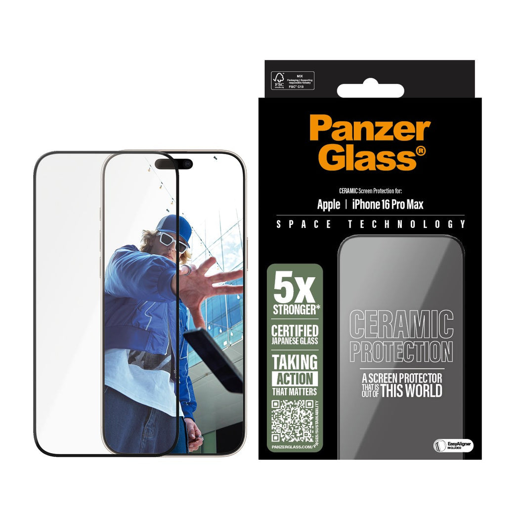 PanzerGlass® Ultra-Wide Fit Ceramic Screen Protector For iPhone 16 Pro Max - Clear