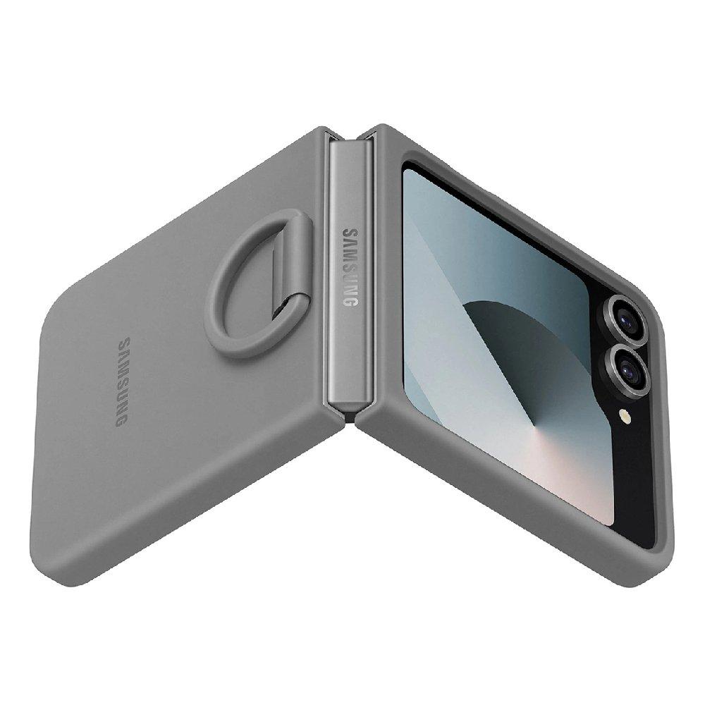 Samsung Silicone Case with Ring for Galaxy Z Flip6 - Grey