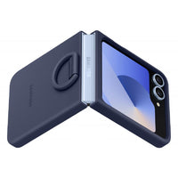 Thumbnail for Samsung Silicone Case with Ring for Galaxy Z Flip6 - Dark Blue