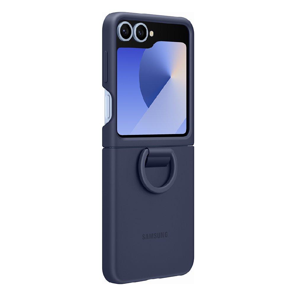 Samsung Silicone Case with Ring for Galaxy Z Flip6 - Dark Blue