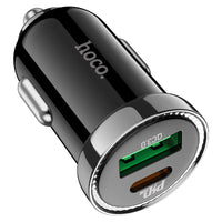 Thumbnail for Hoco PD 20W MINI Car Charger with USB-C to Lightning Cable Set |QC3.0| Z44 - Black