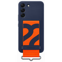 Thumbnail for Samsung Silicone Cover with Strap for Galaxy S22 - Navy