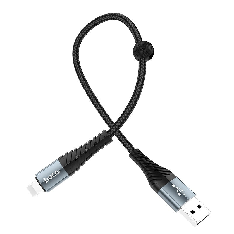 Hoco X38 2.4A Fast Charging USB-A to USB-C Anti-Bend Braided Cable 25cm