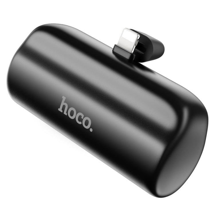 Hoco 5000mAh Mini Compact Power Bank With Lightning Connector + Kick Stand - Black