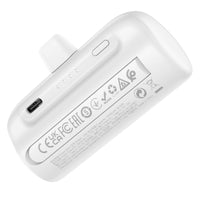 Thumbnail for Hoco 5000mAh Mini Compact Power Bank With Lightning Connector + Kick Stand - White