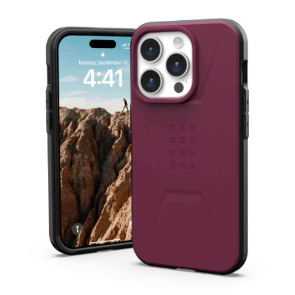 UAG Civilian Magsafe Back Case for iPhone 15 Pro - Bordeaux