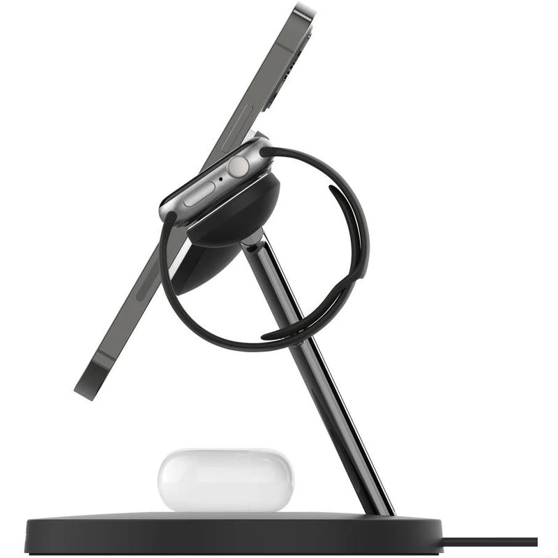 Belkin BoostCharge PRO 3-in-1 Qi2 15W Wireless Charger Stand MagSafe 2024 Model - Black