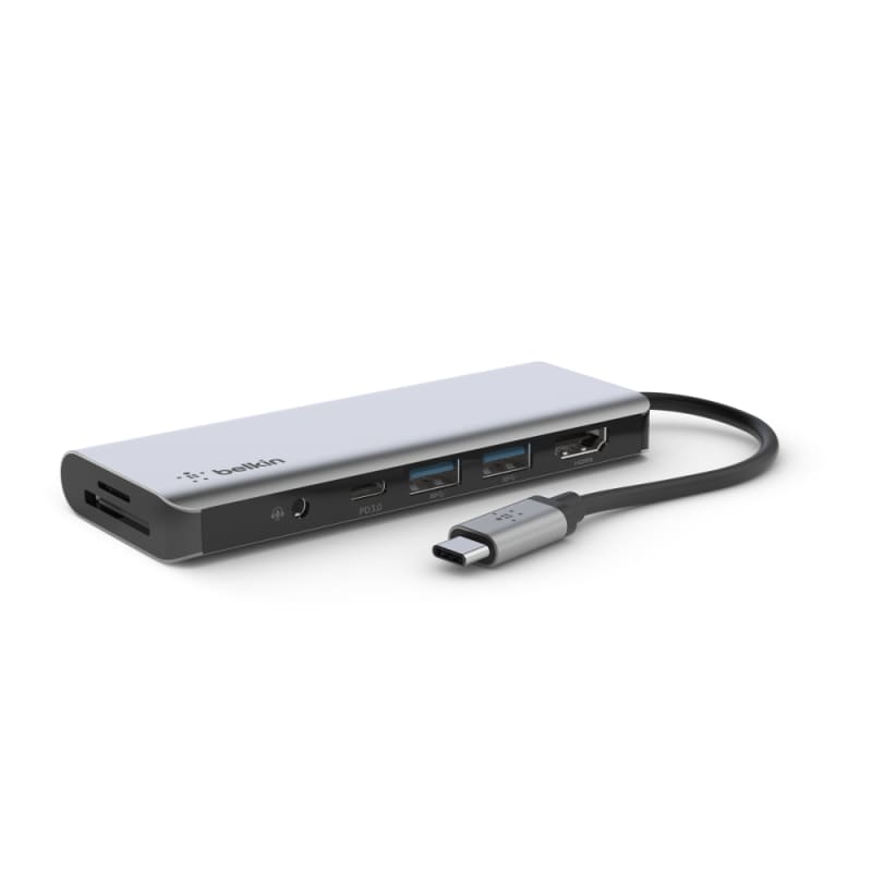 Belkin Connect USB-C 7-in-1 Multiport Hub Adapter - Space Grey