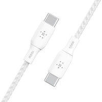 Thumbnail for Belkin BoostCharge Braided USB-C to USB-C Cable (2m/6.6ft) - White