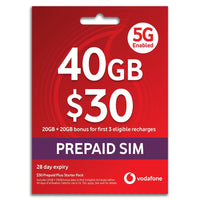 Thumbnail for VODAFONE $30 Prepaid Sim Starter - Unlimited Calls & Text