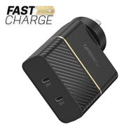 Thumbnail for OtterBox USB-C Dual Port Wall Charger 50W Fast Charge - Black