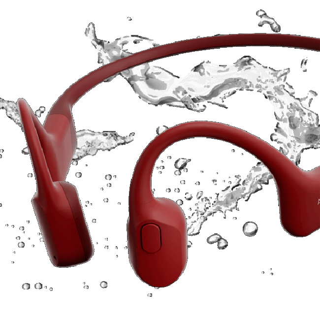 Shokz OpenRun Bone Conduction Open-Ear Endurance Headphones - Red