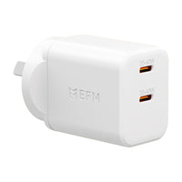 Thumbnail for EFM ECO 40W Dual Port Wall Charger with GaN, Power Delivery and PPS - White