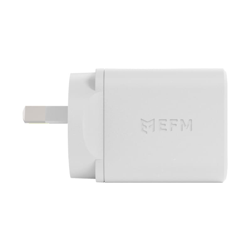 EFM ECO 40W Dual Port Wall Charger with GaN, Power Delivery and PPS - White