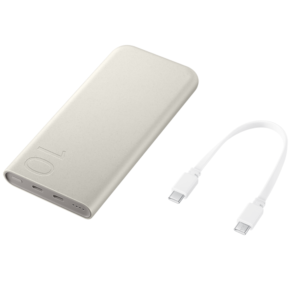 Samsung 25W Super FAST charging  2 x USB-C Port PD 10000mAh Slim Power Bank - Beige