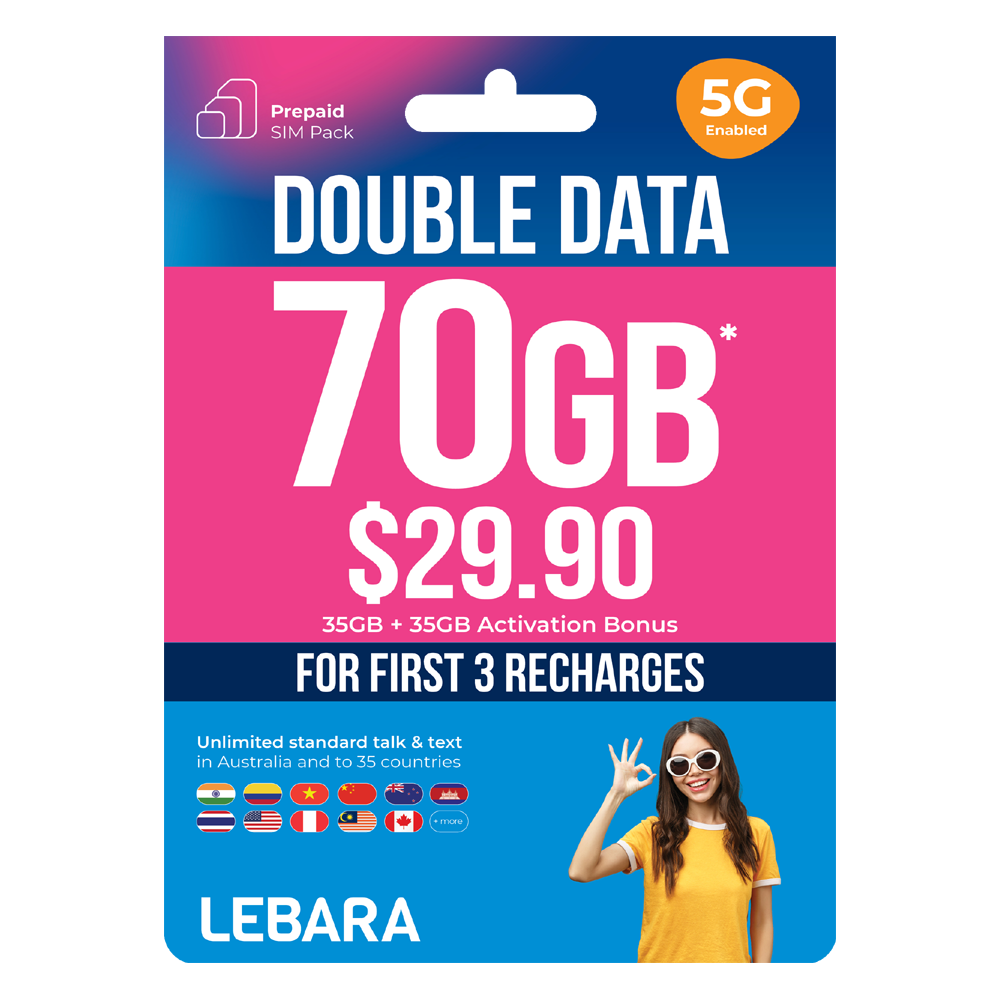 Lebara $29.90 Starter Pack PrePaid SIM Card