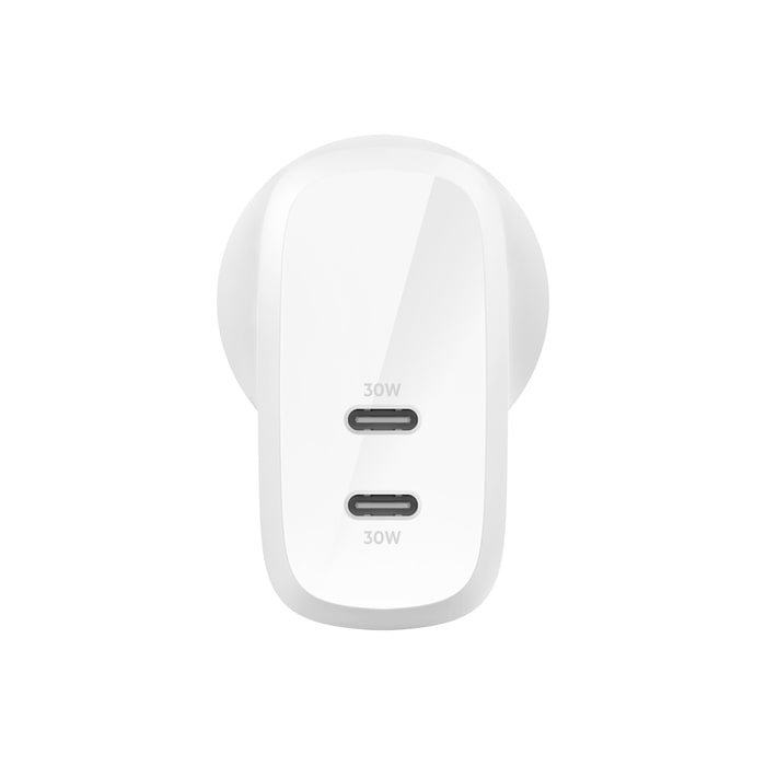 Belkin BoostCharge PRO Dual USB-C Wall Charger with PPS 60W - White