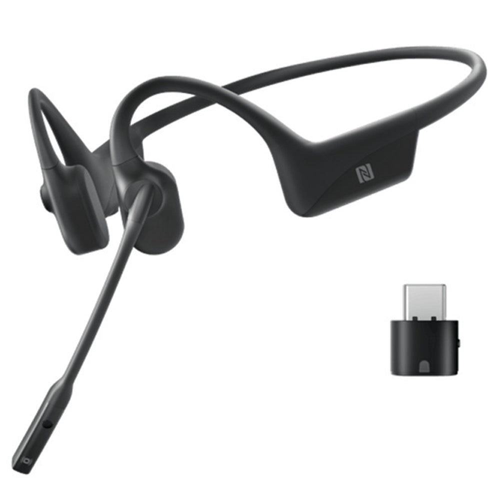 SHOKZ OpenComm UC Stereo Bone Conduction Bluetooth Headset with Wireless USB-C Adapter