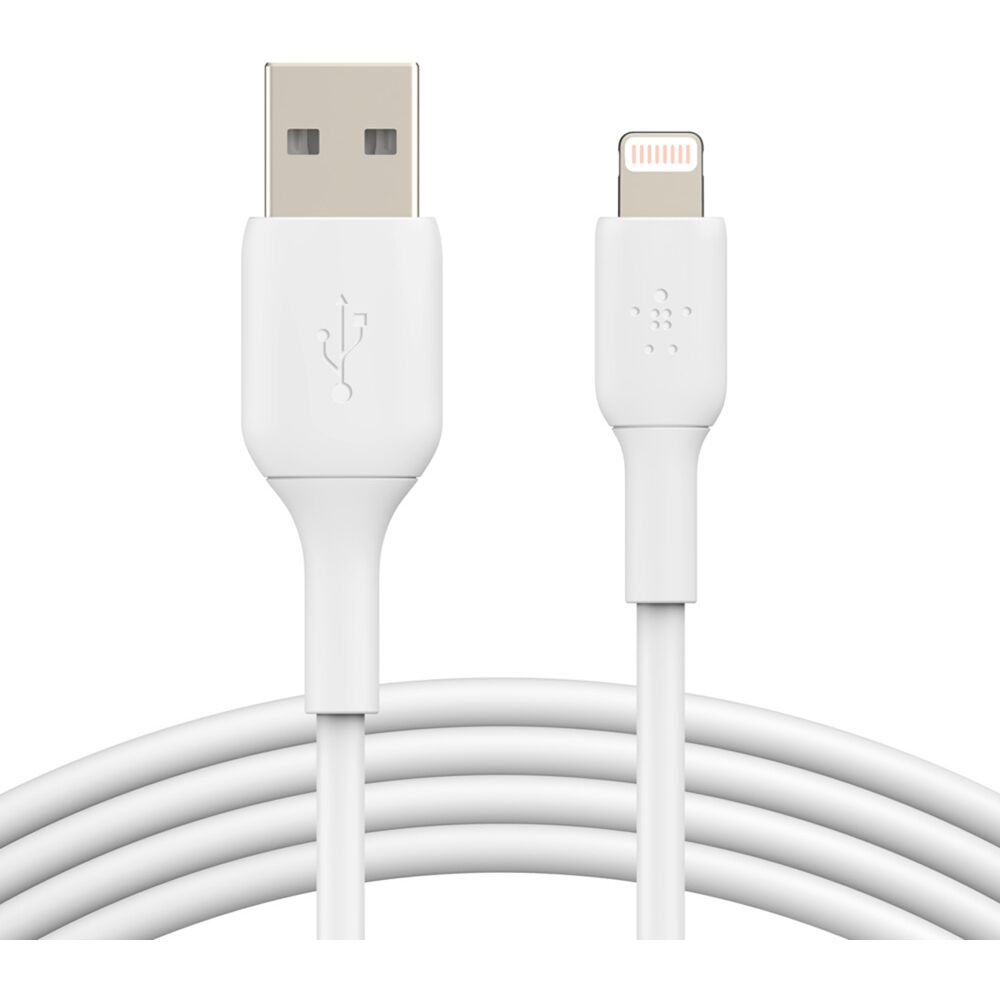 Belkin BoostCharge Lightning to USB-A 2M Cable for Apple Devices - White