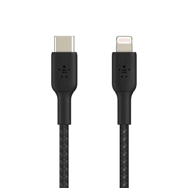 Belkin BoostCharge USB-C to Lightning Braided Cable for Apple Devices - Black