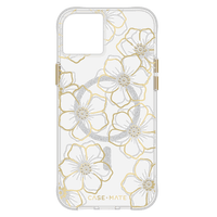 Thumbnail for Case-Mate Floral Gems MagSafe Case For iPhone 15 Plus - Gold