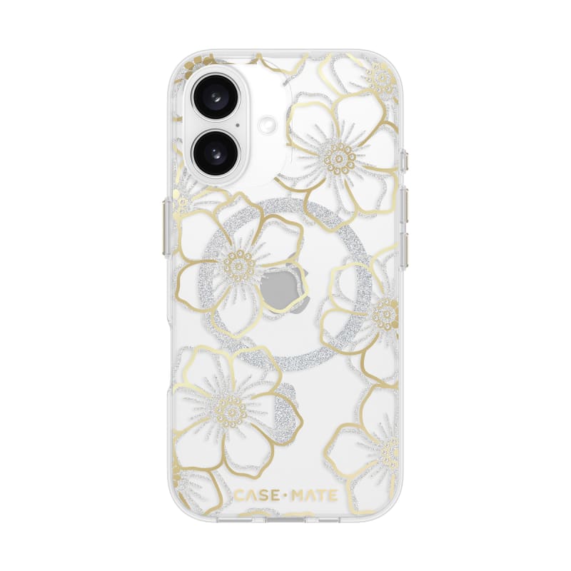 Case-Mate Floral Gems MagSafe Case for iPhone 16 - Gold