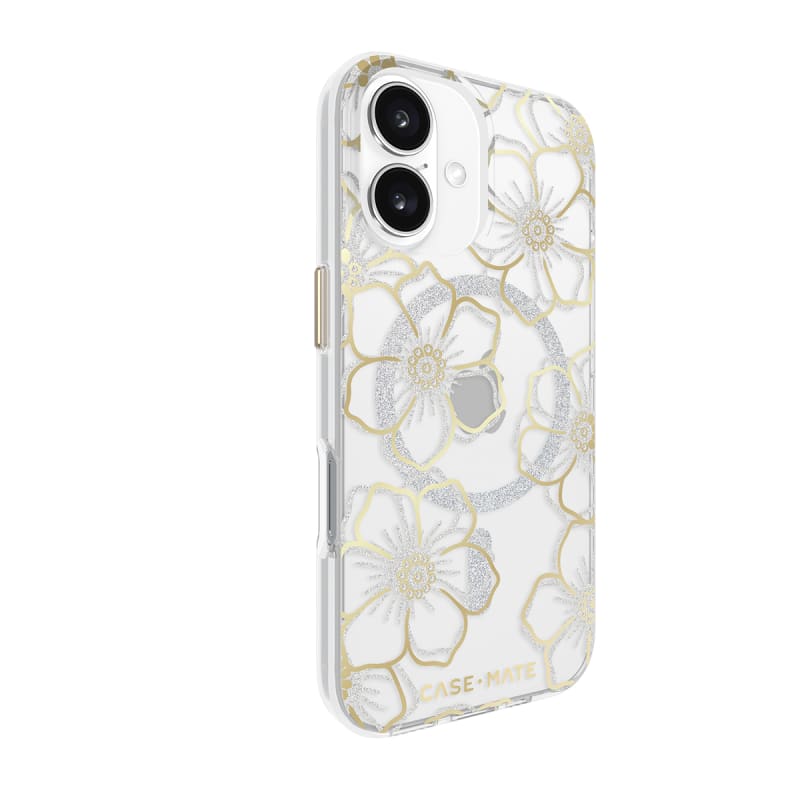 Case-Mate Floral Gems MagSafe Case for iPhone 16 - Gold