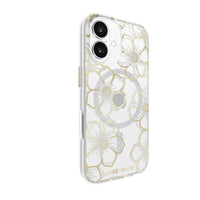 Thumbnail for Case-Mate Floral Gems MagSafe Case for iPhone 16 - Gold