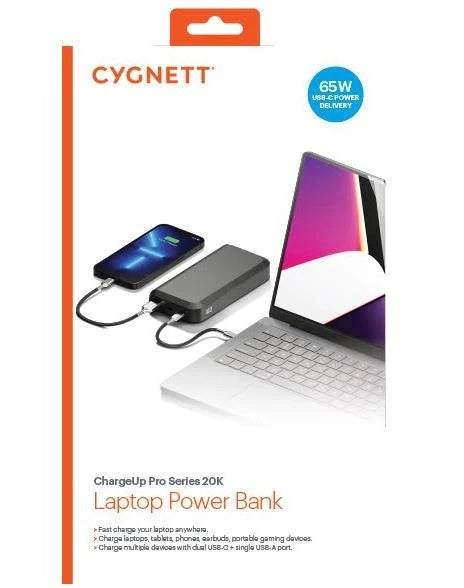 Cygnett ChargeUp Pro 20K mAh Laptop Power Bank - Black