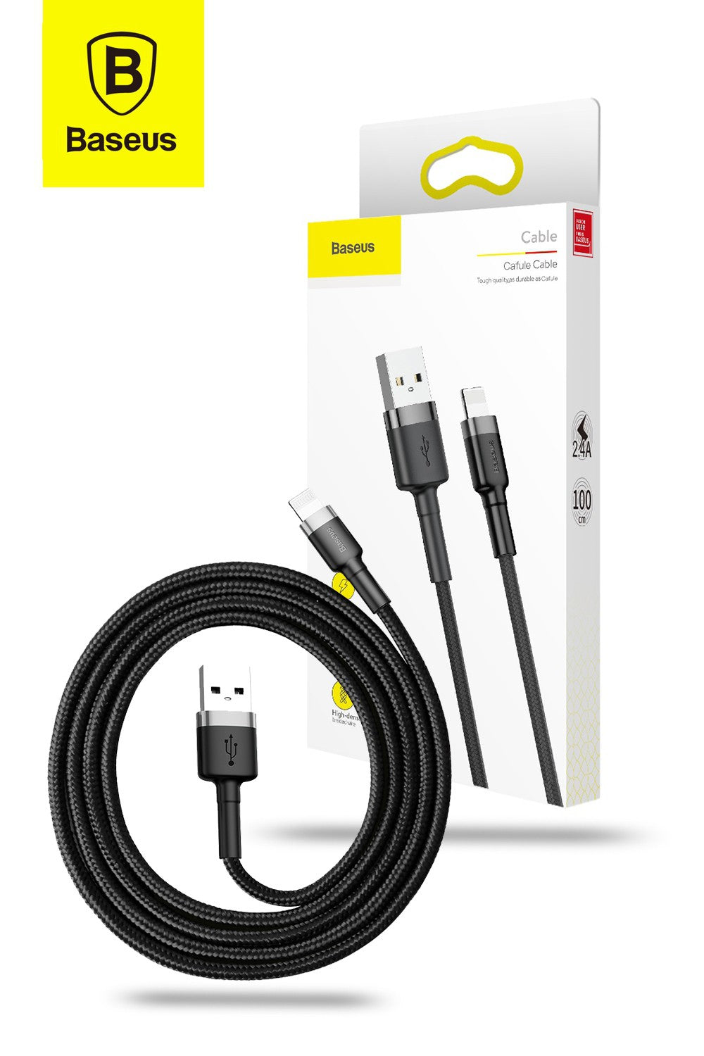 Baseus USB-A To Lightning Cafule Tough Cable 3 Meter - Gray