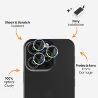 Thumbnail for EFM Camera Lens Screen Armour  for iPhone 16 Pro and 16 Pro Max - Rainbow