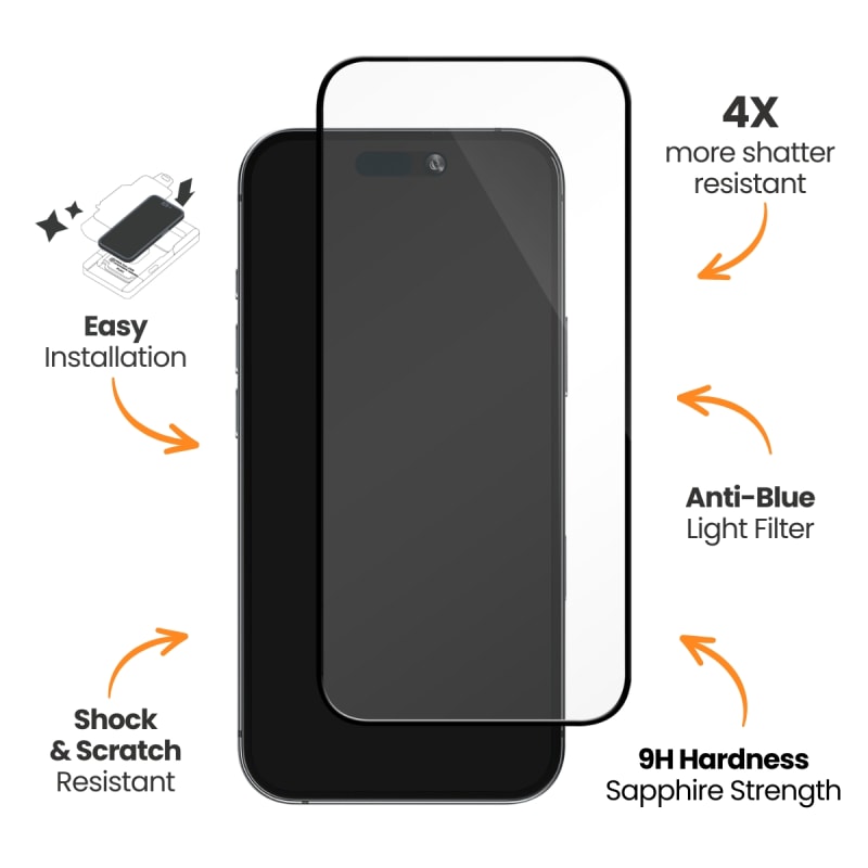 EFM TT Sapphire Antimicrobial Screen Armour for iPhone 16