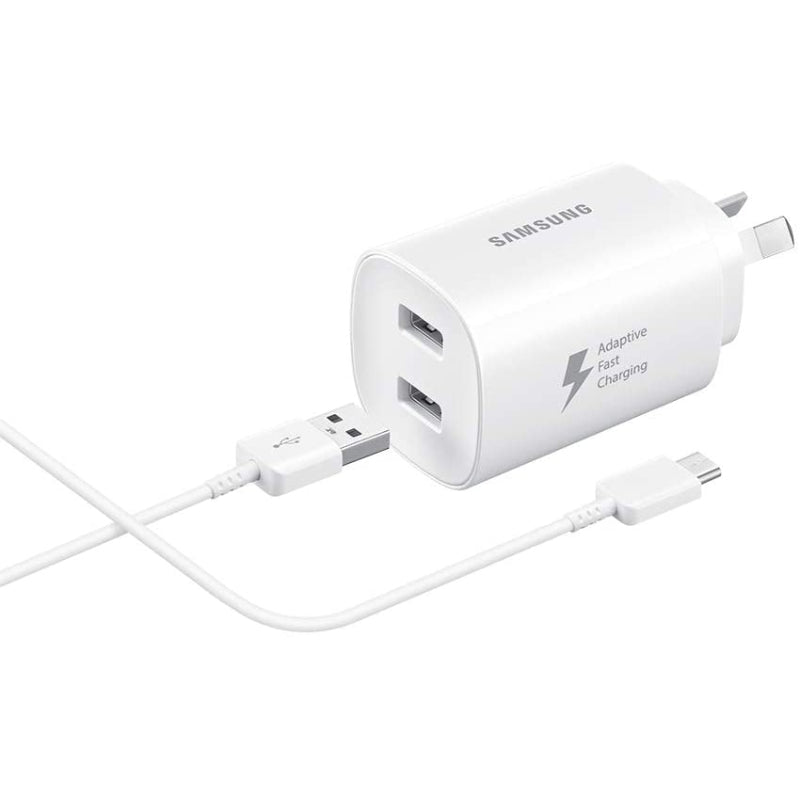 Samsung USB-A Duo 2 x 15W AC Charger - No Cable - White