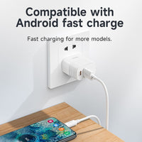 Thumbnail for Hoco NU1 20W USB-C and USB-A QC3.0 Power Adapter - White