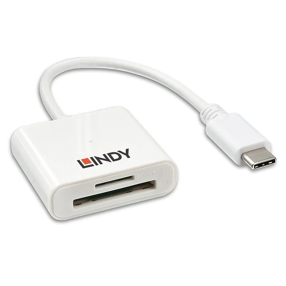 Lindy USB 3.1 Type C SD Reader - White