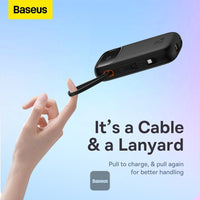 Thumbnail for Baseus QPow2 10000mAh Digital Display Fast Charge Power Bank 22.5W With Built-in Dual-Cable Lightning And Type-C - Black