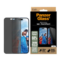 Thumbnail for PanzerGlass®Ultra-Wide Fit Privacy Screen Protector For iPhone 16 / 15 - Black