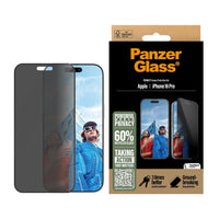 Thumbnail for PanzerGlass®Ultra-Wide Fit Privacy Screen Protector For iPhone 16 Pro - Black