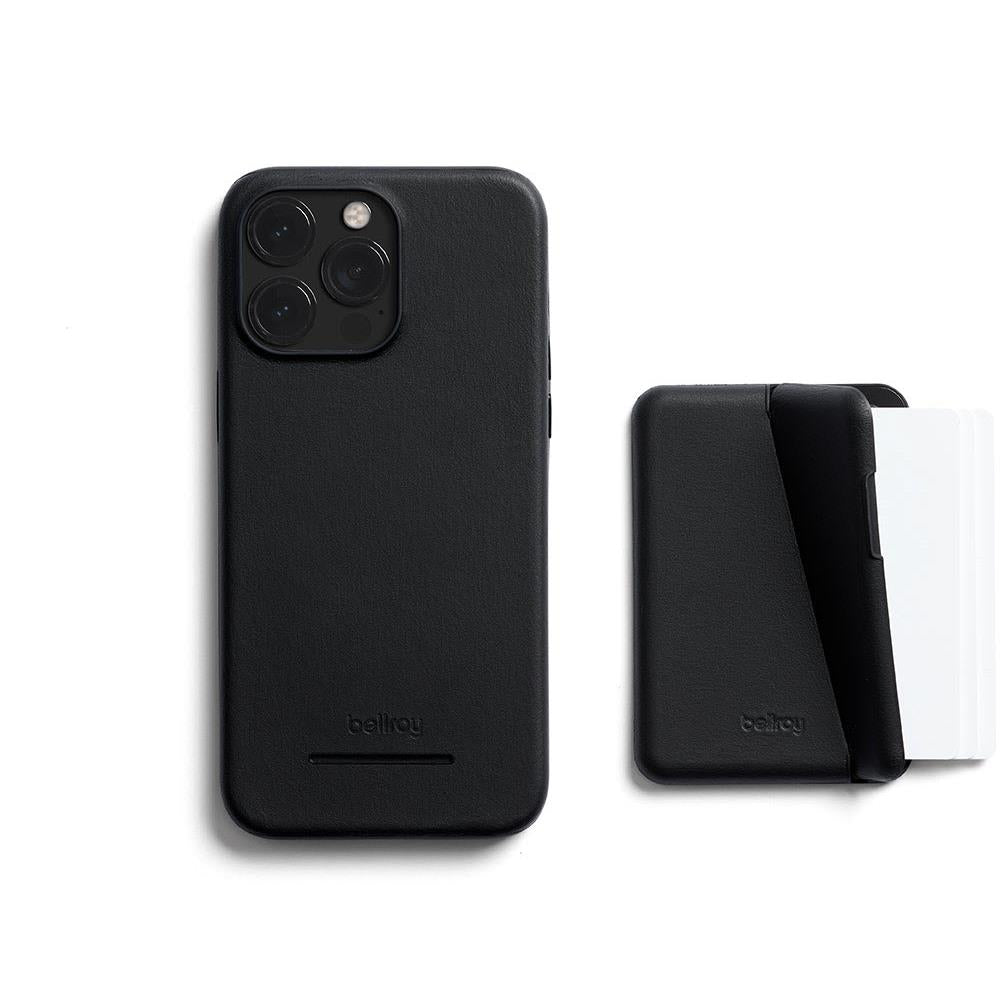 Bellroy Leather Wallet Mod Case for iPhone 15 Pro Max - Black