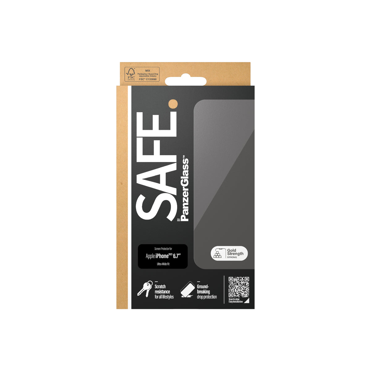 PanzerGlass SAFE Ultra Wide Fit Screen Protector for iPhone 15 Plus - Clear