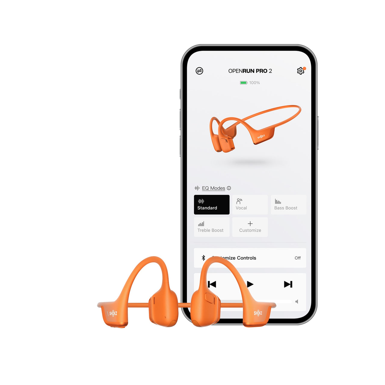 Shokz OpenRun Pro 2 Bone Conduction Sports Headphones - Orange