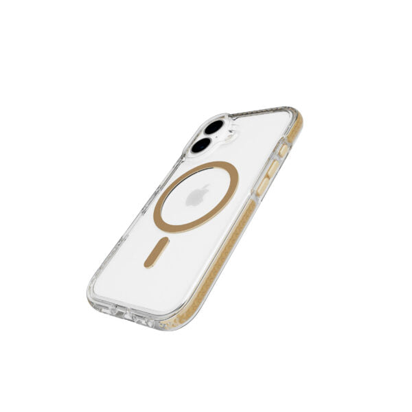 Tech 21 EvoCrystal MagSafe Case for iPhone 16 - Clear/Gold