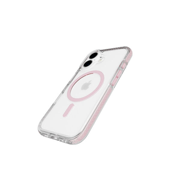 Tech 21 EvoCrystal MagSafe Case for iPhone 16 - Clear/Pink