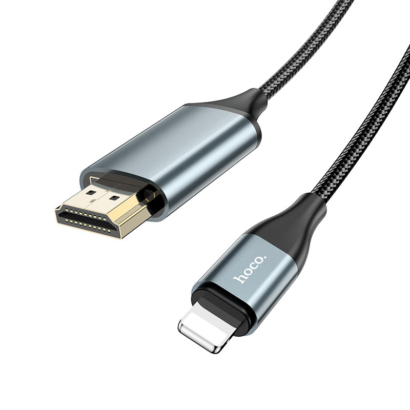 Hoco iPhone/ iPad Lightning to HDMI 2M Long 4K Adapter Cable Cord UA15 - Black